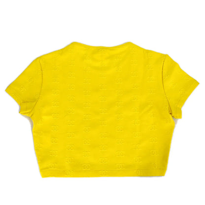 Chanel Cropped T-shirt Top Yellow 97P #40