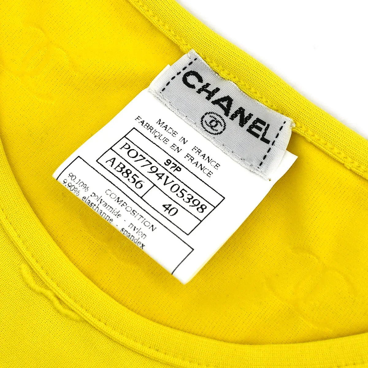 Chanel Cropped T-shirt Top Yellow 97P #40 – AMORE Vintage Tokyo