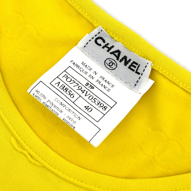 Chanel Cropped T-shirt Top Yellow 97P #40