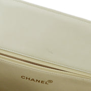 Chanel 1996-1997 Ivory Lambskin Chain Tote Handbag