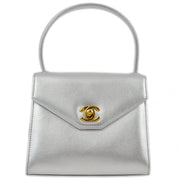 Chanel 1996-1997 Silver Lambskin Handbag