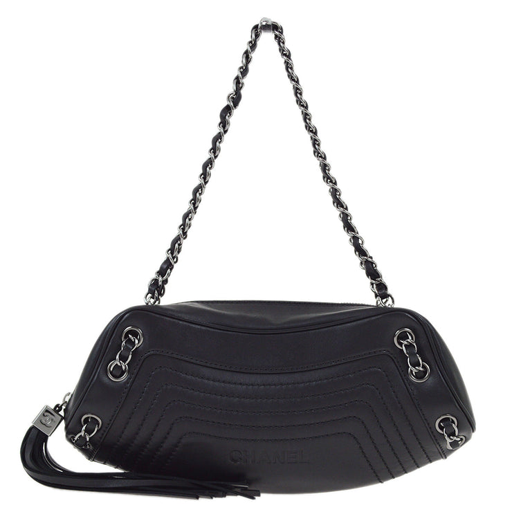 Chanel 2003-2004 Black Lambskin Chain Handbag