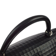 Hermes 2003 Black Deutch Waffle Kelly 32 Sellier 2way Shoulder Handbag