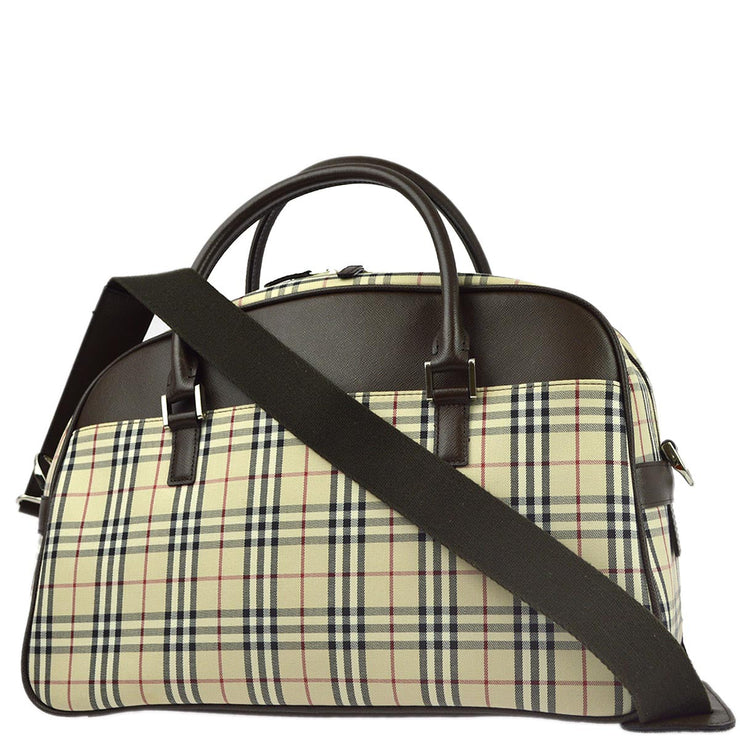 Burberry Beige Burberry Check 2way Duffle Handbag