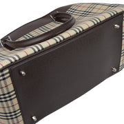 Burberry Beige Burberry Check 2way Duffle Handbag