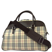 Burberry Beige Burberry Check 2way Duffle Handbag