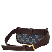 Celine Blue Denim Macadam Belt Bum Bag