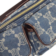 Celine Blue Denim Macadam Belt Bum Bag