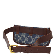 Celine Blue Denim Macadam Belt Bum Bag