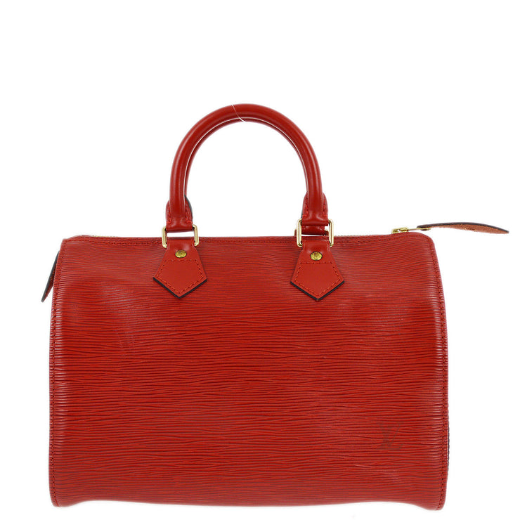 Louis Vuitton 1995 Red Epi Speedy 25 Handbag M43017