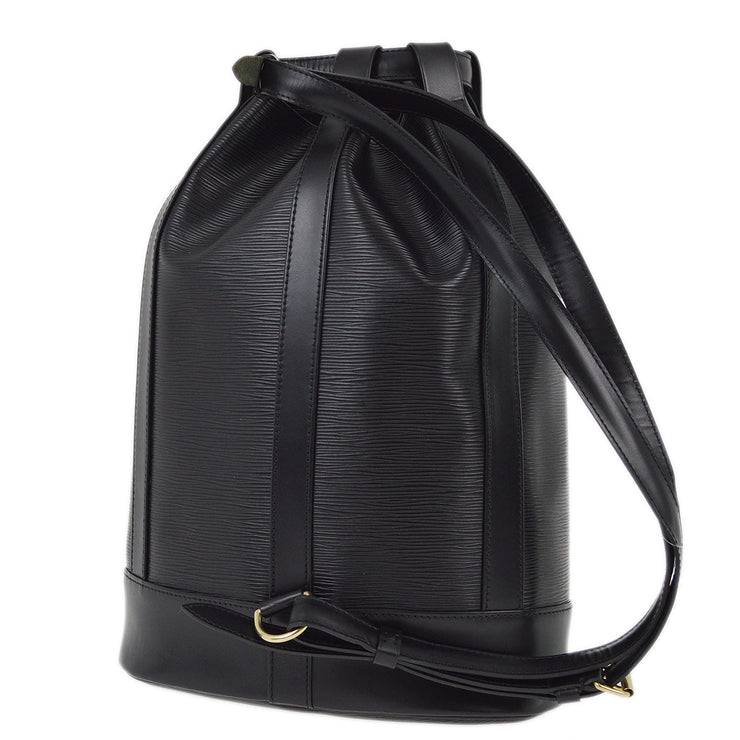 Louis Vuitton 1995 Black Epi Randonnee PM Bucket Shoulder Bag M52352