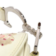 Christian Dior 2005 White Embroidered Saddle Handbag