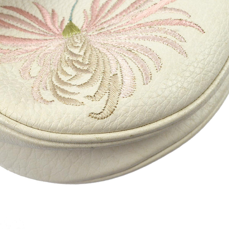 Christian Dior 2005 White Embroidered Saddle Handbag