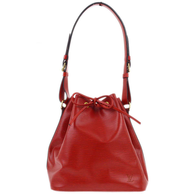 Louis Vuitton 1996 Red Epi Petite Noe Bucket Shoulder Bag M44107