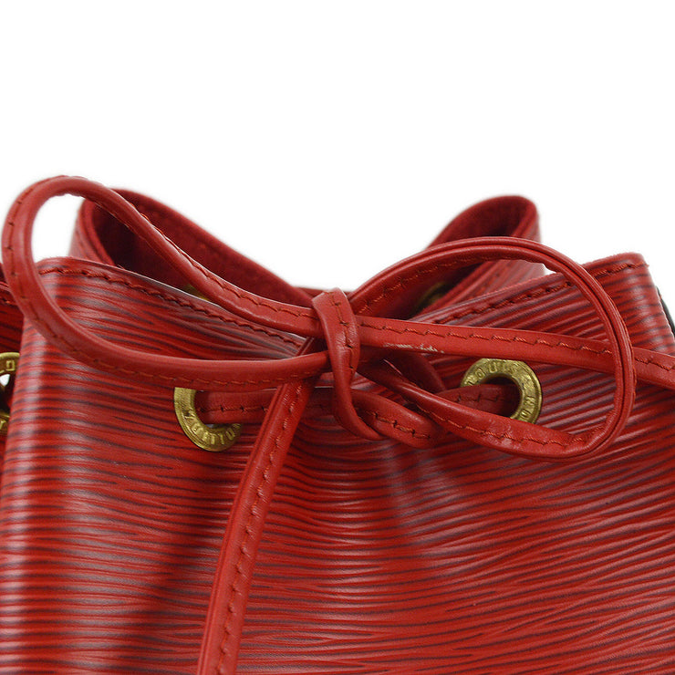 Louis Vuitton 1996 Red Epi Petite Noe Bucket Shoulder Bag M44107