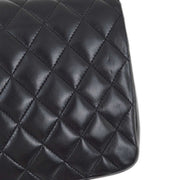 Chanel 1989-1991 Black Lambskin Single Flap Shoulder Bag