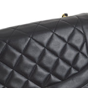 Chanel 1989-1991 Black Lambskin Medium Diana Shoulder Bag