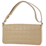 Chanel 2003-2004 Beige Lambskin Choco Bar Shoulder Bag