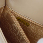 Chanel 2003-2004 Beige Lambskin Choco Bar Shoulder Bag