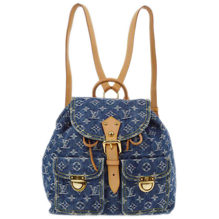 Louis Vuitton 2006 Blue Monogram Denim Sac a Dos GM Backpack M95056