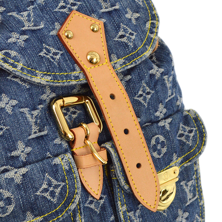 Louis Vuitton 2006 Blue Monogram Denim Sac a Dos GM Backpack M95056