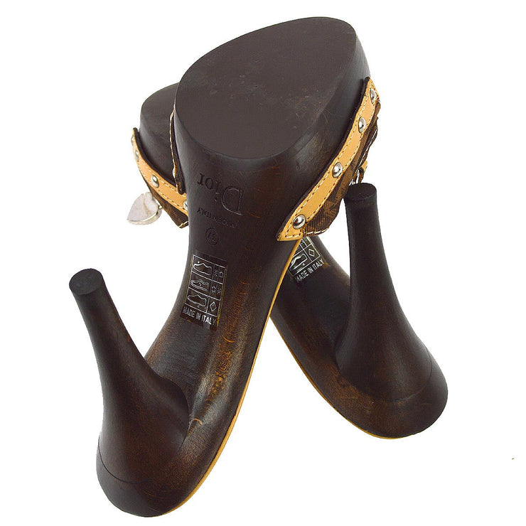 Christian Dior * Brown Trotter Romantic Sandals Shoes #37