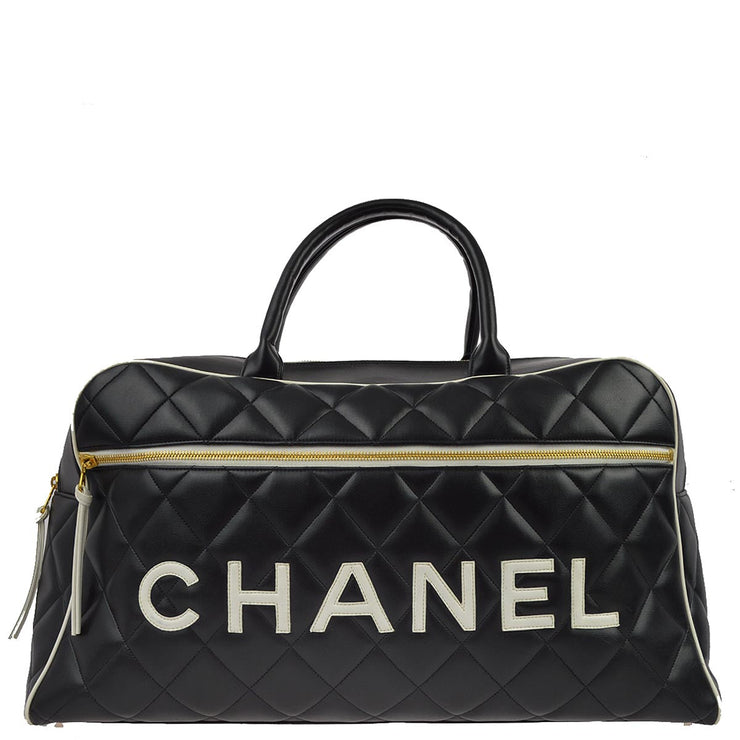 Chanel * 1994-1996 Black Calfskin Travel Bowling Bag