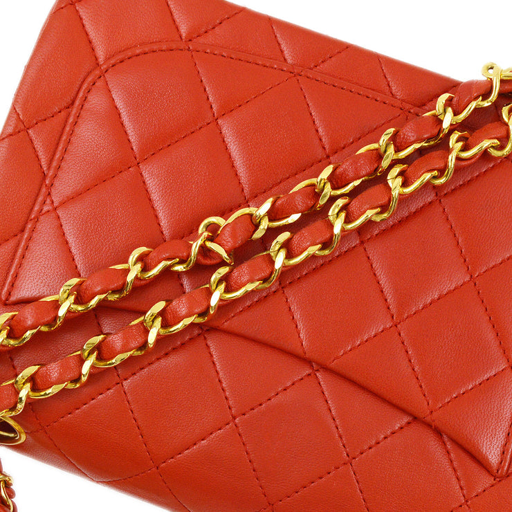 Chanel 1986-1988 Red Lambskin Mini Classic Square Flap Shoulder Bag 17