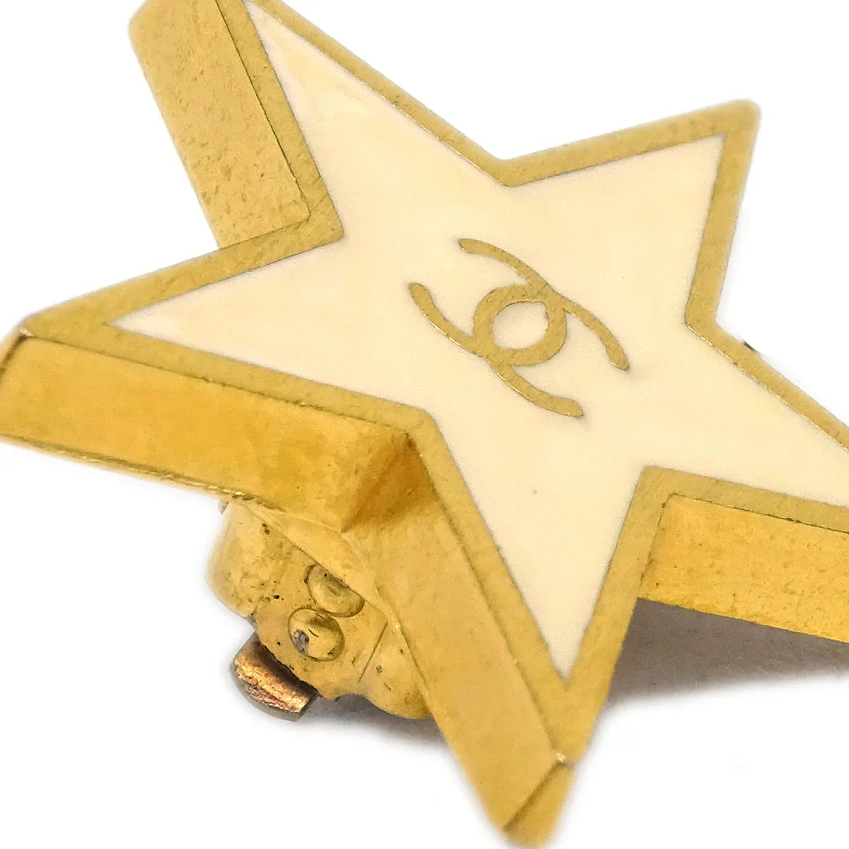 Chanel Star Earrings Clip-On White 01P