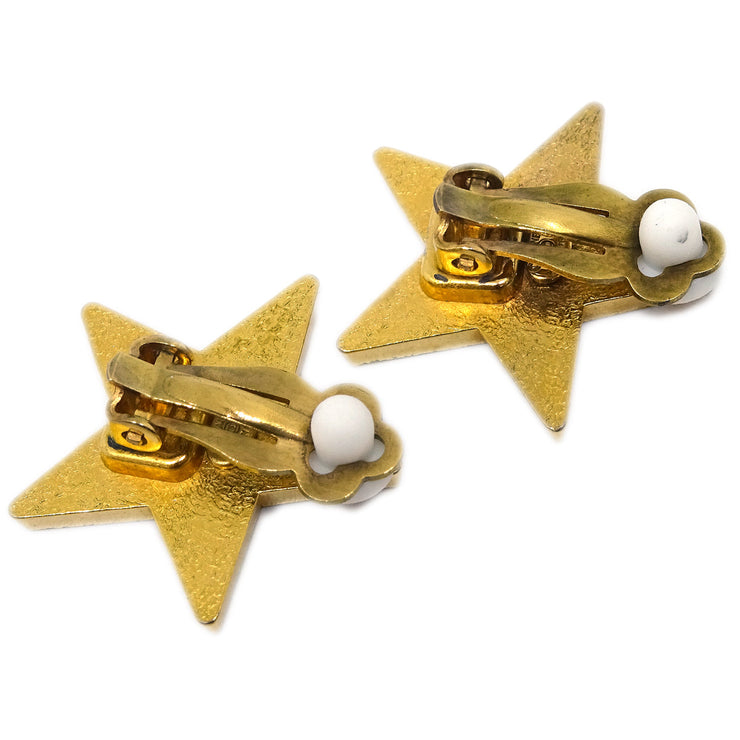 Chanel Star Earrings Clip-On White 01P