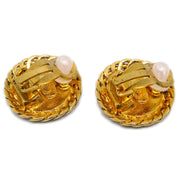 Chanel Gold Button Earrings Clip-On 96A