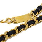 Chanel Gold Black Medallion Chain Belt 95P Small Good