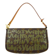 Louis Vuitton 2001 Khaki Graffiti Pochette Accessoires Handbag M92191