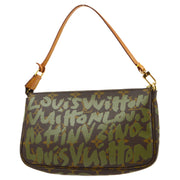 Louis Vuitton 2001 Khaki Graffiti Pochette Accessoires Handbag M92191