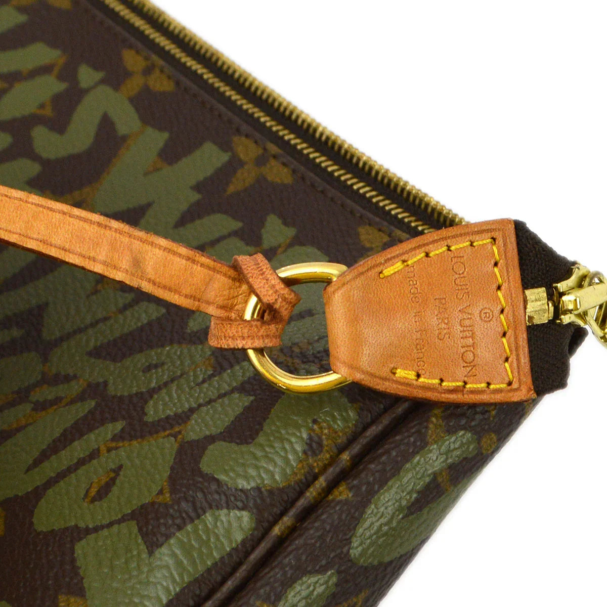 Louis Vuitton 2001 Khaki Graffiti Pochette Accessoires Handbag M92191