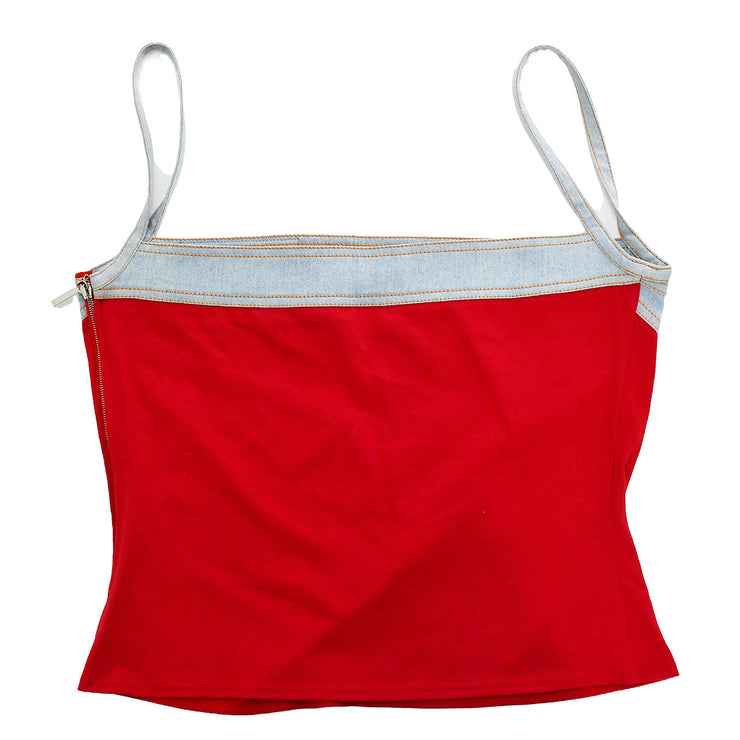 Christian Dior Cropped Camisole Top Blue Red #38