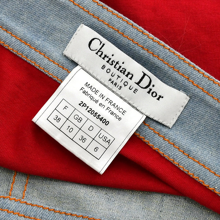 Christian Dior Cropped Camisole Top Blue Red #38