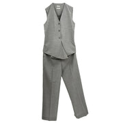 Hermes Setup Suits Sleeveless Vest Pants Gray #38 #38