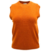 Hermes Ensemble Cardigan Sleeveless Top Orange #Medium