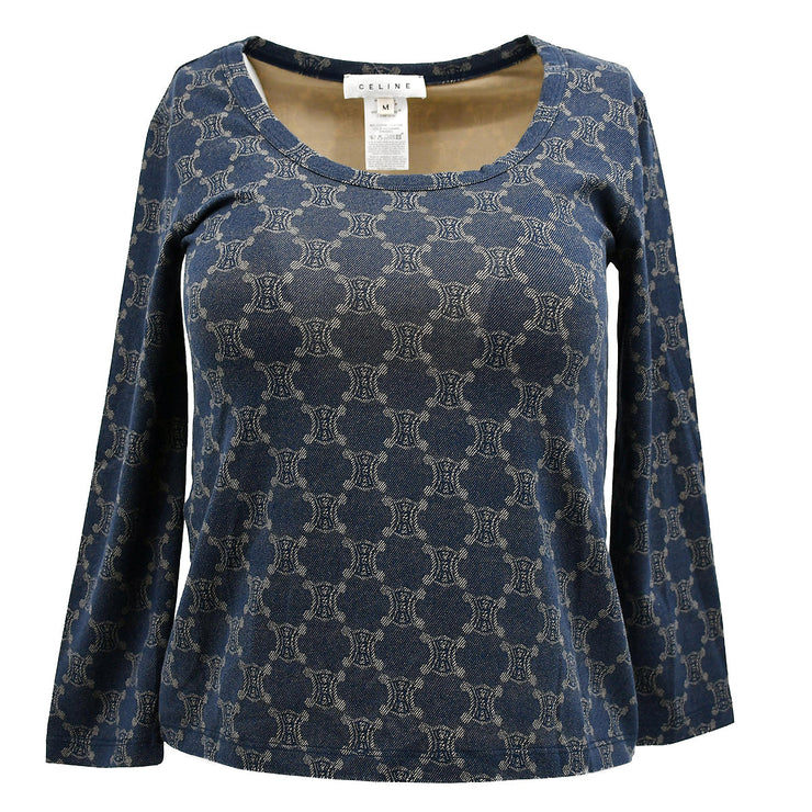 Celine Macadam Long Sleeve Top Indigo #M