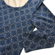 Celine Macadam Long Sleeve Top Indigo #M