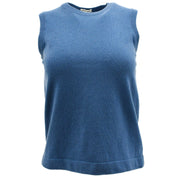 Hermes Ensemble Cardigan Sleeveless Top Blue #SM