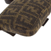 Fendi Brown Wool Zucca Baguette Handbag