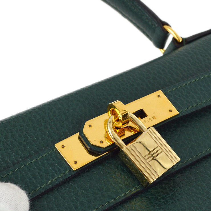 Hermes 1992 Vert Ardennes Kelly 28 Retourne 2way Shoulder Handbag