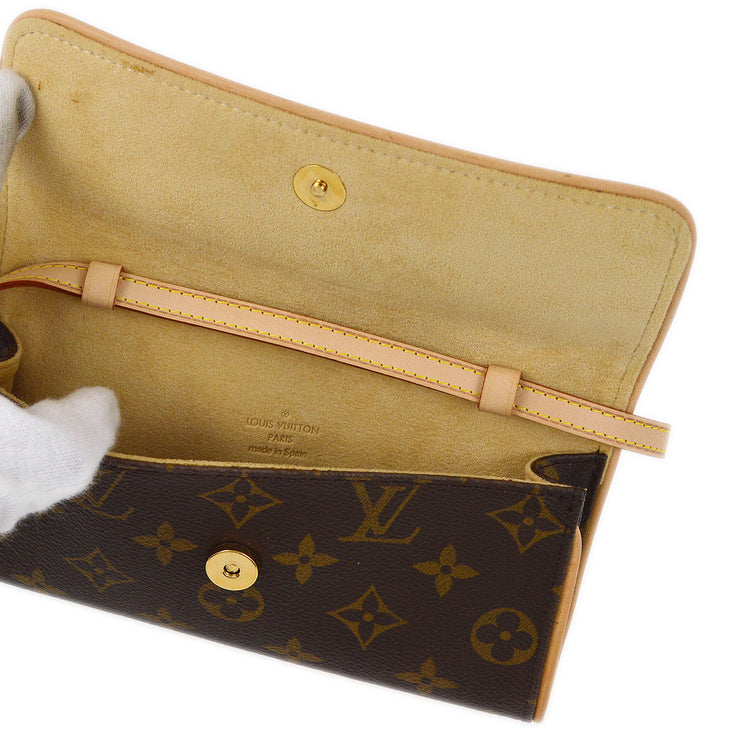 Louis Vuitton 1999 Monogram Pochette Twin PM Shoulder Bag M51854