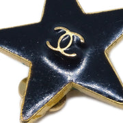 Chanel Star Earrings Clip-On Black 03A