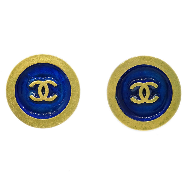 Chanel Gold Gripoix Button Earrings Clip-On 94P