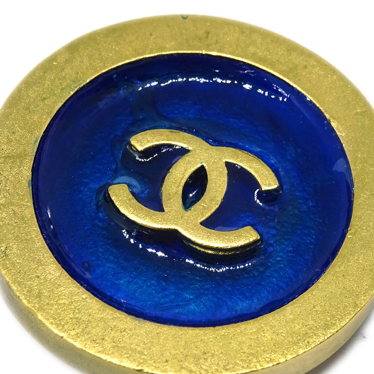 Chanel Gold Gripoix Button Earrings Clip-On 94P