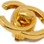 Chanel CC Turnlock Earrings Clip-On Gold Small 97P