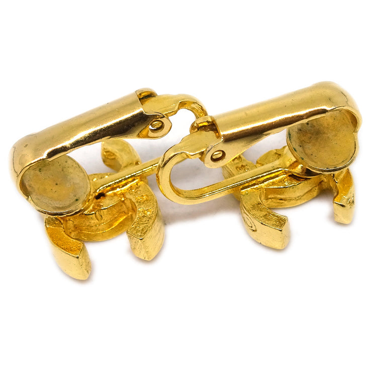 Chanel CC Earrings Clip-On Gold 233